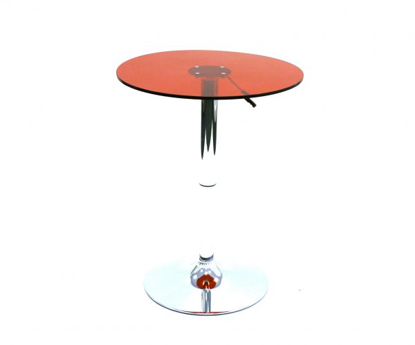 Red Acrylic Swivel Table Hire - Bistros, Events, Trade Stands - BE Event Hire