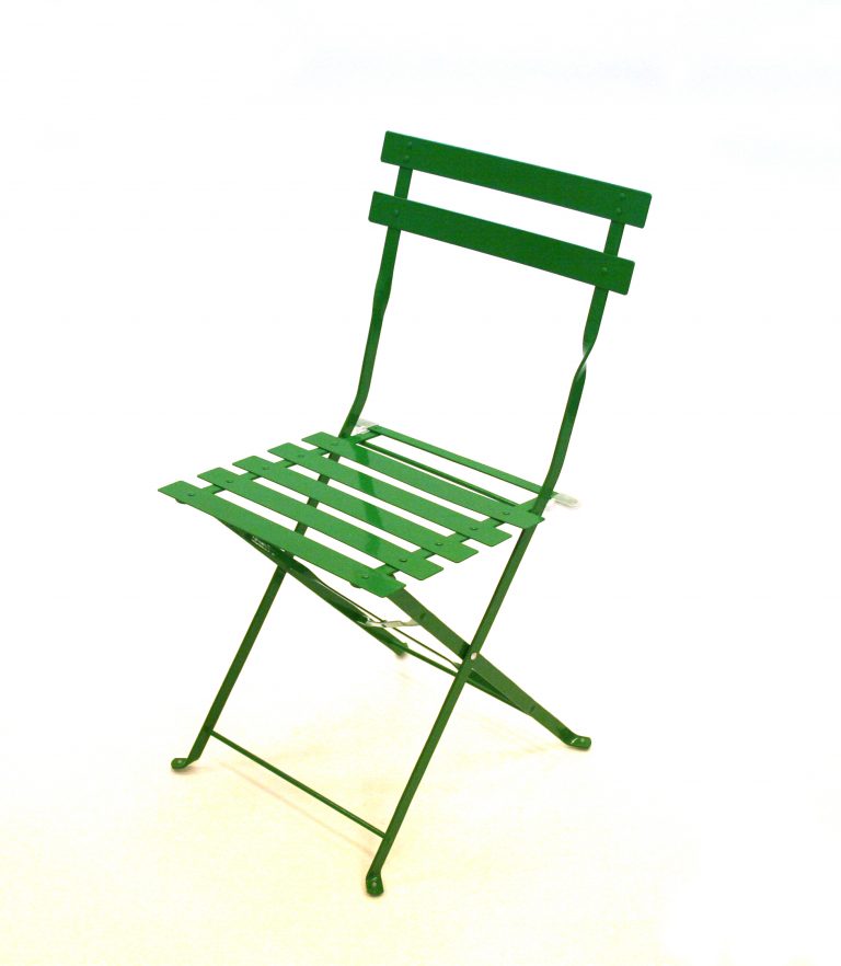 Green Metal Folding Bistro Chair For Hire - BE Event Hire