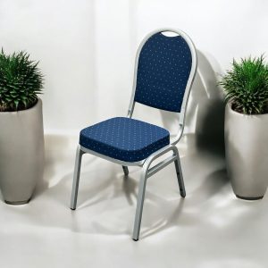 Blue and Silver Banquet Chair - BE Event Hire