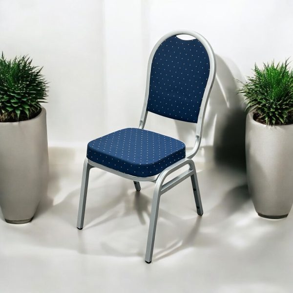 Blue and Silver Banquet Chair - BE Event Hire