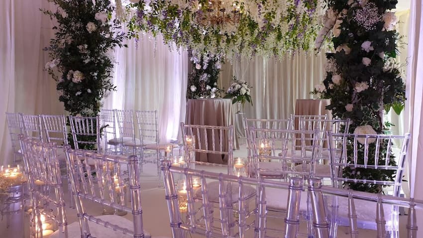 Event with Crystal Resin Chiavari Chairs - BE Event Furniture Hire