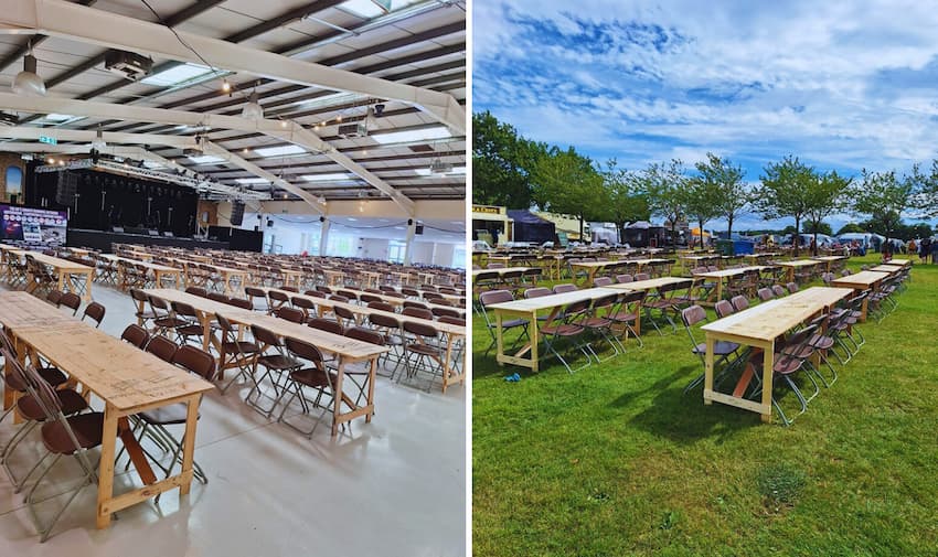 Versatile Folding Tables and Chair Hire for Any Event - BE Event Furniture Hire